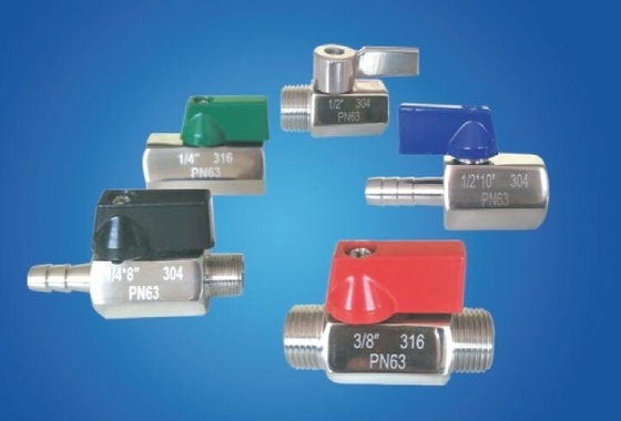 Serie di mini valvole a sfera in acciaio inossidabile per l'industria dei fluidi