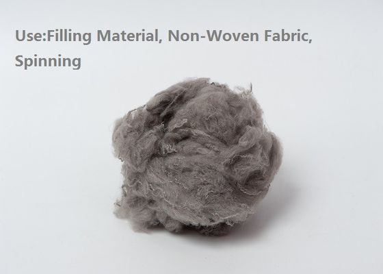 Grey Polyester Raw Material Dyed premio ha riciclato la fibra di graffetta di poliestere ISO9001