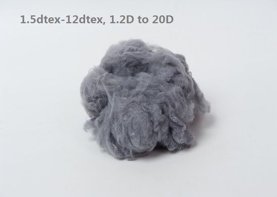 Grey Polyester Raw Material Dyed premio ha riciclato la fibra di graffetta di poliestere ISO9001