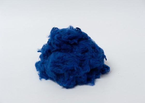 il poliestere blu di materia prima del poliestere di 45mm ha riciclato la fibra di graffetta 1.2D a 20D
