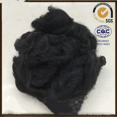fibra di graffetta di poliestere nera 64mm del vergine di 6D x PSF per il geotessuto