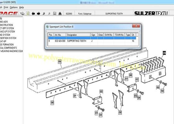 632424000 pezzi di ricambio G6100 G6200 G6300 F2001 del macchinario del tessuto della rapière di Sulzer